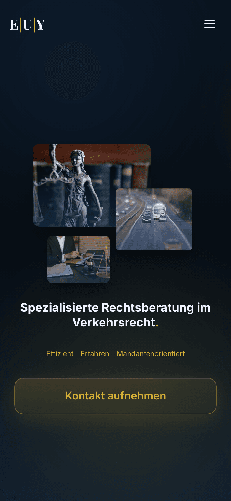 Screenshot der Website kanzlei-euy.de (Mobil)
